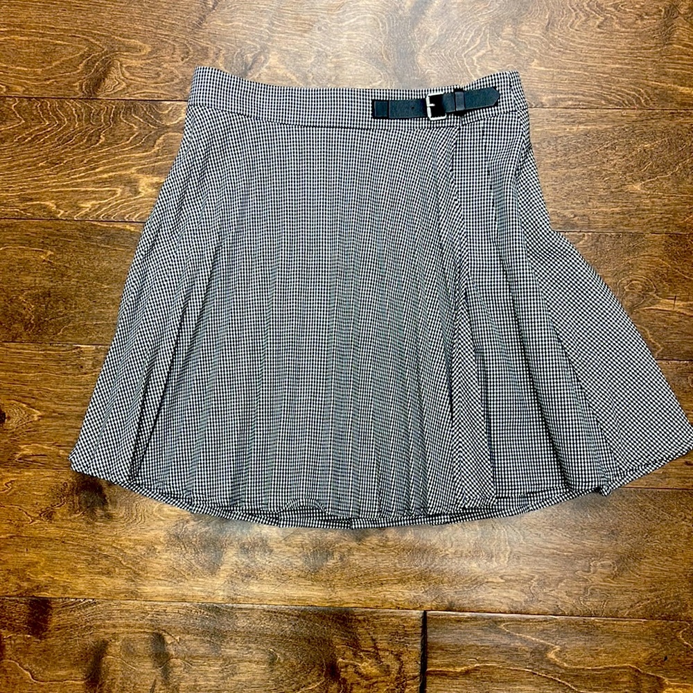 Mango Checkered Pleated Mini Skirt